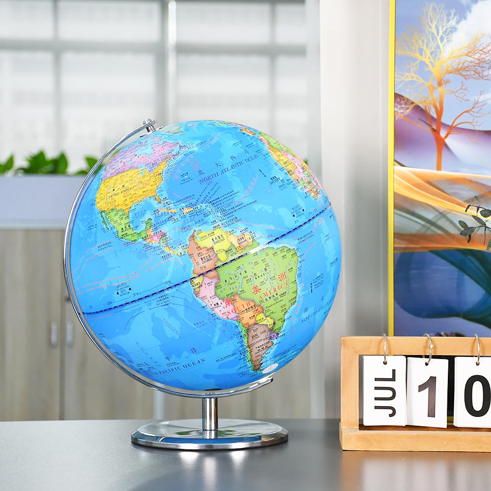 305mm With Changeable Light Color Geography Earth Globe Plastic Night Light Lamp World Globe Home Led Desk Globe Lamp