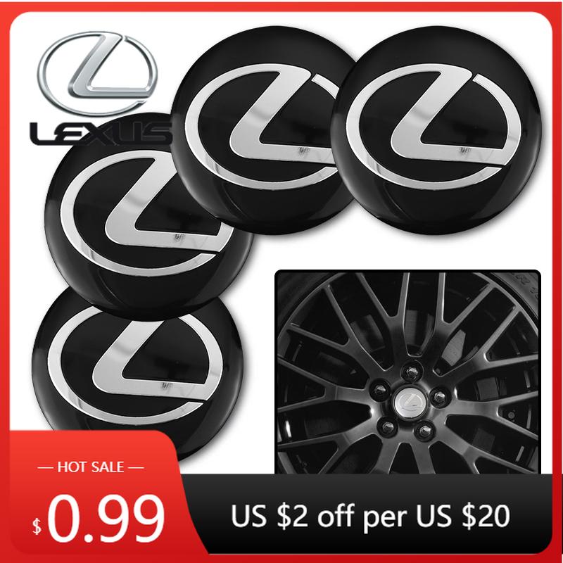Interior Stickers 4Pcs 56mm Car Emblem Auto Wheel Center Hub Caps Decal Accessories For Lexus F SPORT Plug-in Hybrid ES UX GX LB IJPRT1