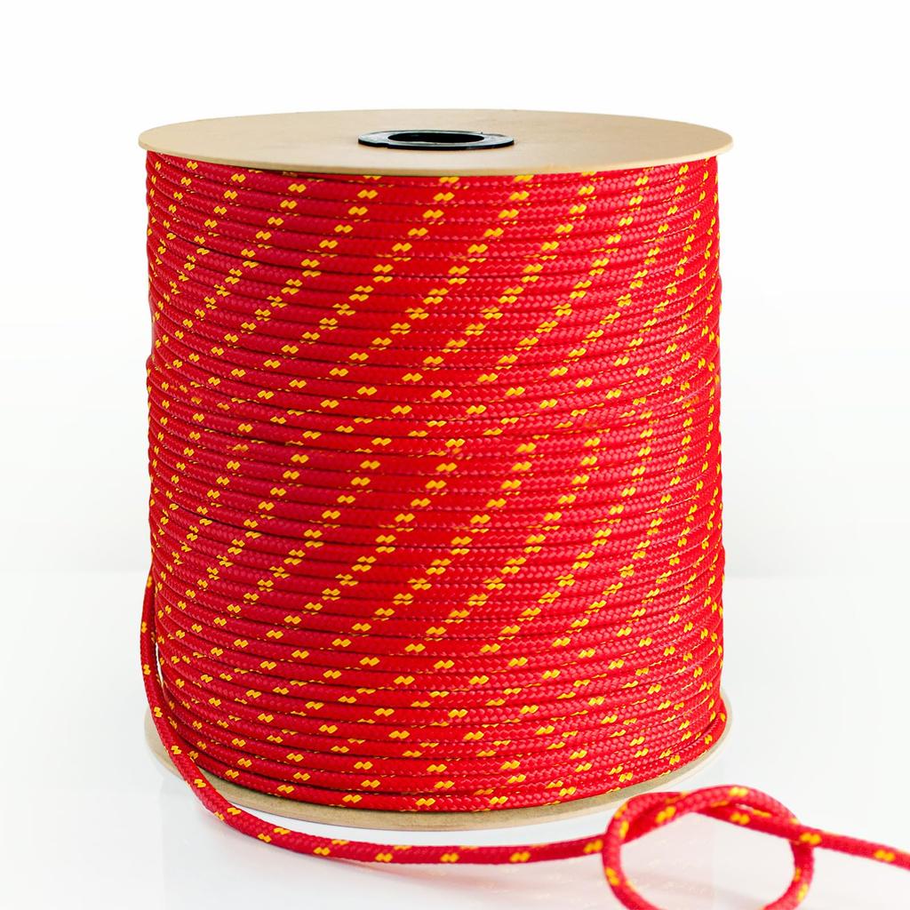 ROTES POLYPROPYLENSEIL - 6mm - 30m - Traglast bis 82 Flechtleine Textilschnur Kordel Kunststoffseil geflochten