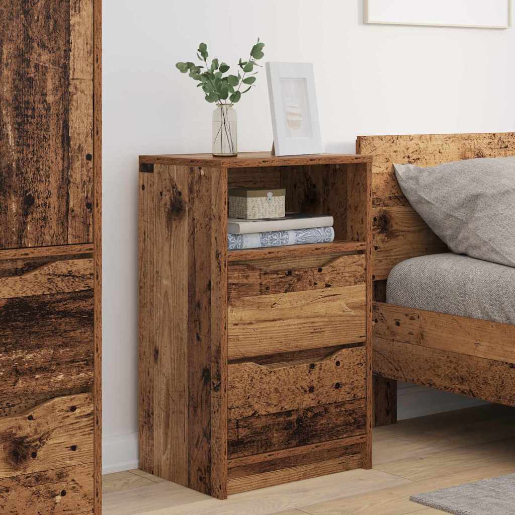 Nightstands 2 Pcs Reclaimed Wood Look 40 X 30 X 67 Cm Engineered Wood