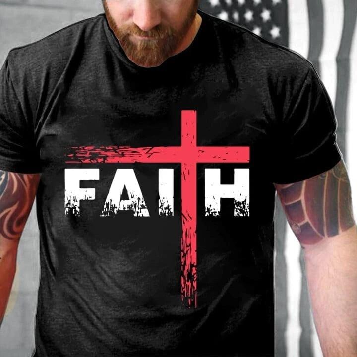 Christian Shirt Christian Faith Cross T-Shirt XXL