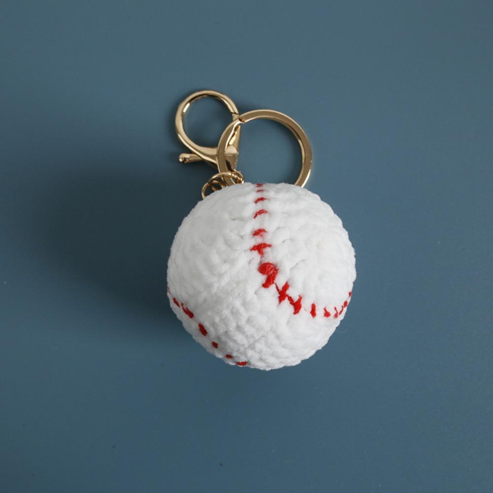 Billiards Rugby Crochet Soccer Keyrings Tennis Baseball Sport Ball Pendant Backpack