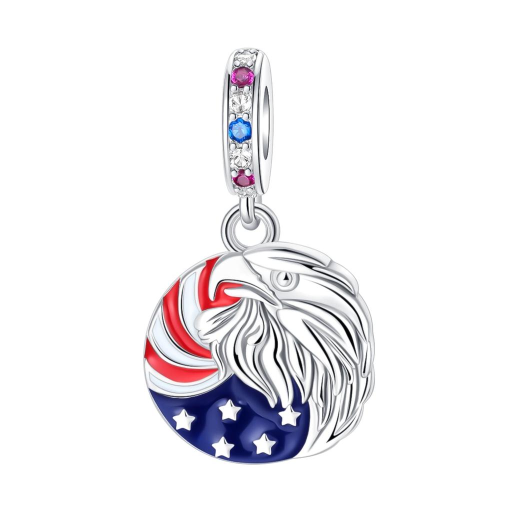 Copper Usa Eagle Banner Butterfly America Charms Beads Fit 3Mm Original Bracelets Diy Jewelry Souvenir Gift