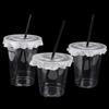 10Pcs 360/420/520Ml Plastic Straw Cups With Lids Snack And Drink Cup Cold Cup Clear Disposable Pet Plastic Cup Boba Milk Tea Cup
