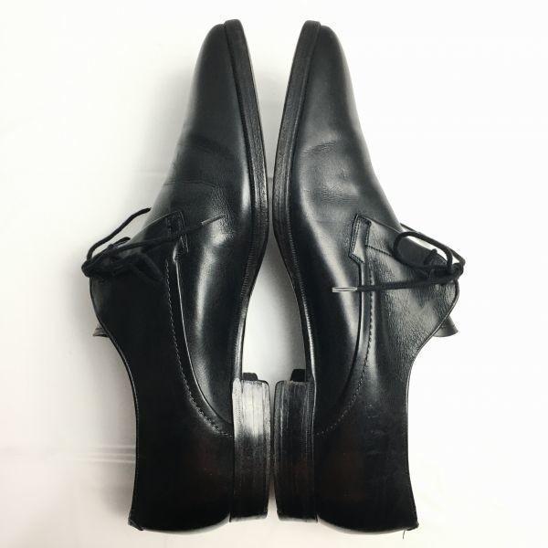 80s HEINRICH DINKELACKER (Former APOLOO) Plain Toe Shoes Black size 9.5 27.8 Vintage /WZF-32(USED)