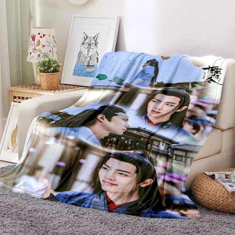 Drama De Ongetemde Xiao Zhan Wang Yi Bo Zachte Gooi Deken Gooi Deken Zachte Cartoon Gedrukt Sprei Sprei Sofa Gift
