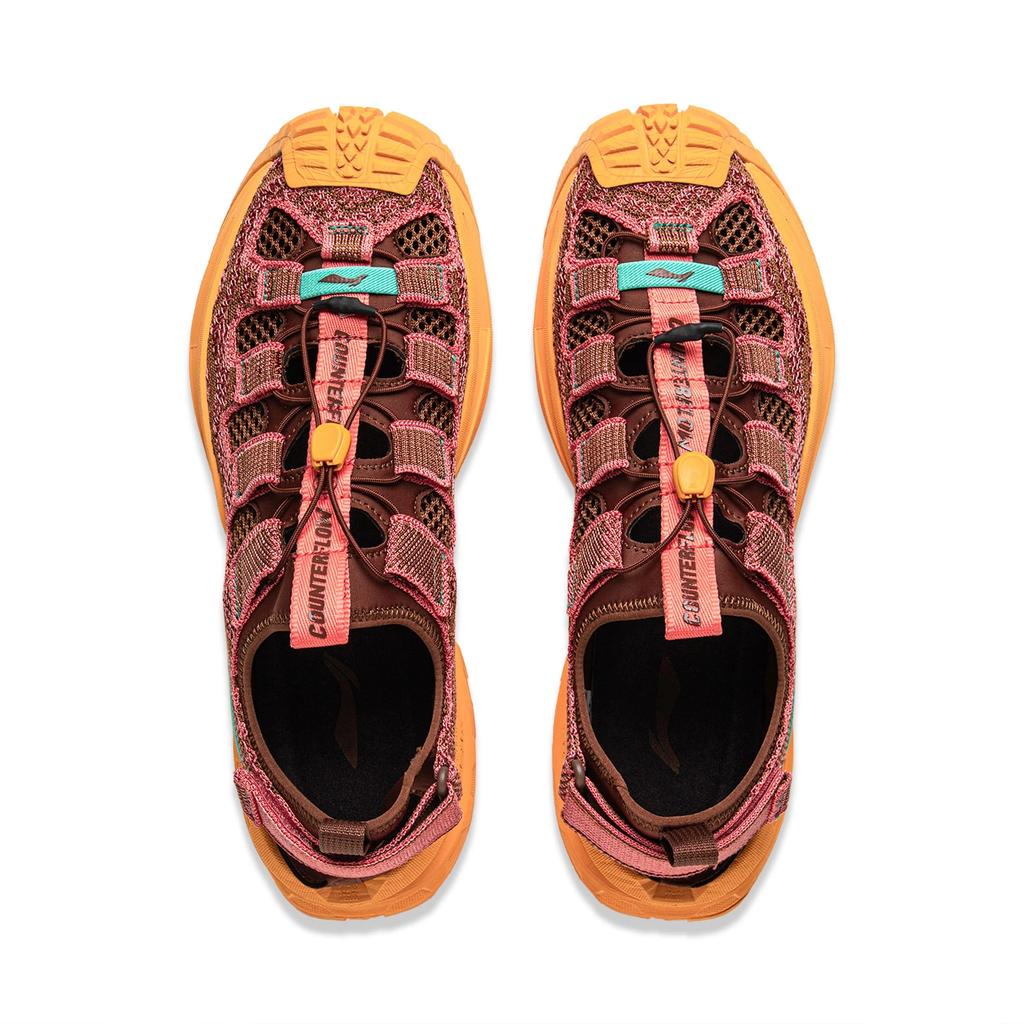 Li Ning CF Su Xun Chuan Lehké Venkovní Trendy Protiskluzové Odpružené Boty do Potoka Unisex Boty Červenohnědé AHLV001-3