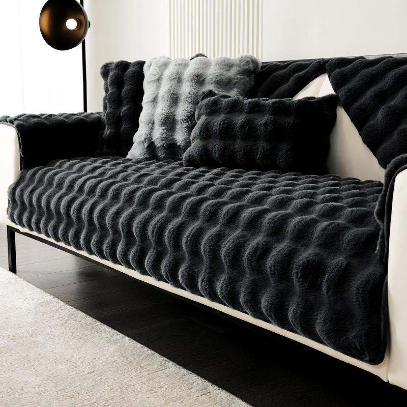 

Осінньо-зимова подушка для дивана потовщена плюшева кремова вітрозахисна подушка для сидіння дивана диванний рушник плюшевий спеціальної форми чохол для дивана осінньо-зимовий 110*240cm