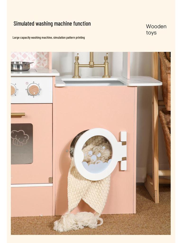 Kids Wooden Play Kitchen Set: Colorful Stove & Cuttable Cooking Toy