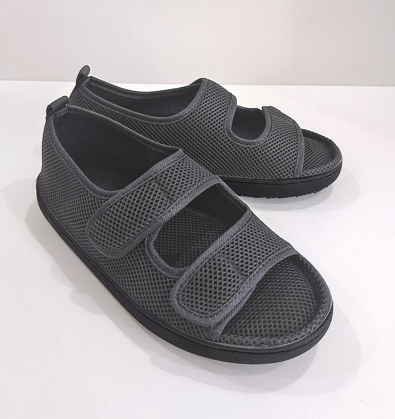

Діабетичні сандалі, дихаючі літні сандалі для ходьби, протиковзкі м які сандалі для людей похилого віку, набряки та чутливі ноги, нові 2025 року 41-42 темно-сірий колір