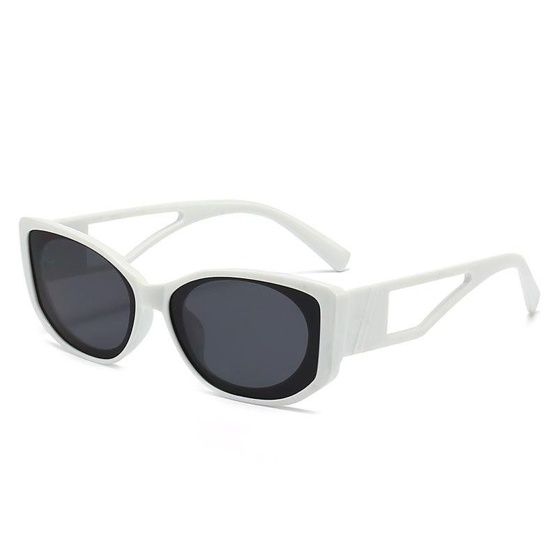 European and American new hollow small frame sunglasses women's personality street shooting plain sunglasses fashion cat eye sunglasses