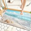 Beach Waves Carpet Mat 3D Shells Starfish Rug Welcome Text Sand Non-Slip Home Decoration Seaside Floor Mats Welcome Mat Door Mat