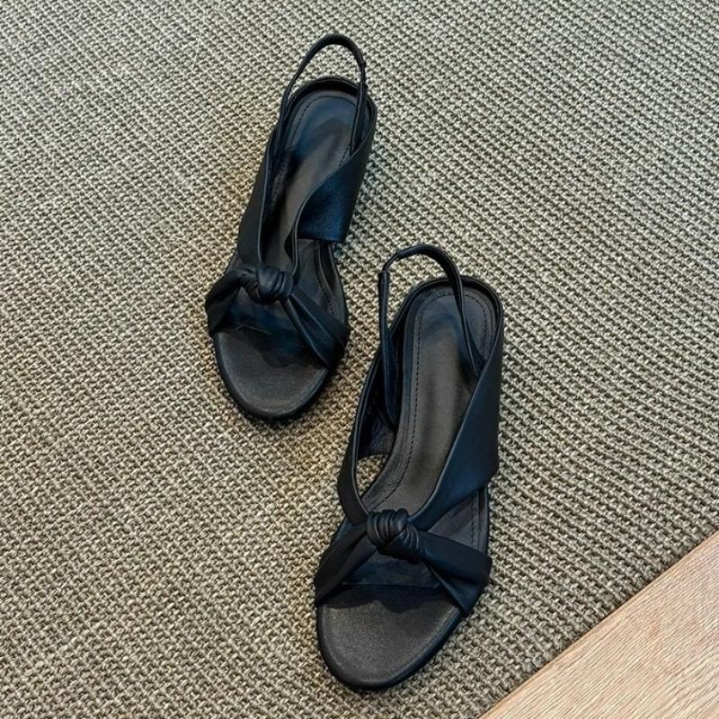 

Fashion Fashion Cross Tied Brand Wedges Sandals Women Summer Open Toe Back Strap Slide Sandals Comfort Satin Designer Shoe Zapatos Mujer 40 чёрный