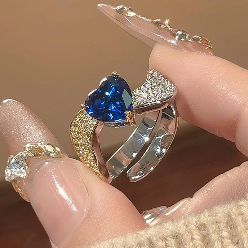 Jewelry Rings Jewelry Exquisite Color Love Zircon Rings Premium Opening Personality Women