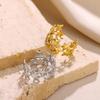 2026 Neue Edelstahl Doppel Schicht Stern Wasserdichte Ringe für Frauen Gold Farbe Geöffnete Sternringe Süße Hochzeits Schmuck Geschenke