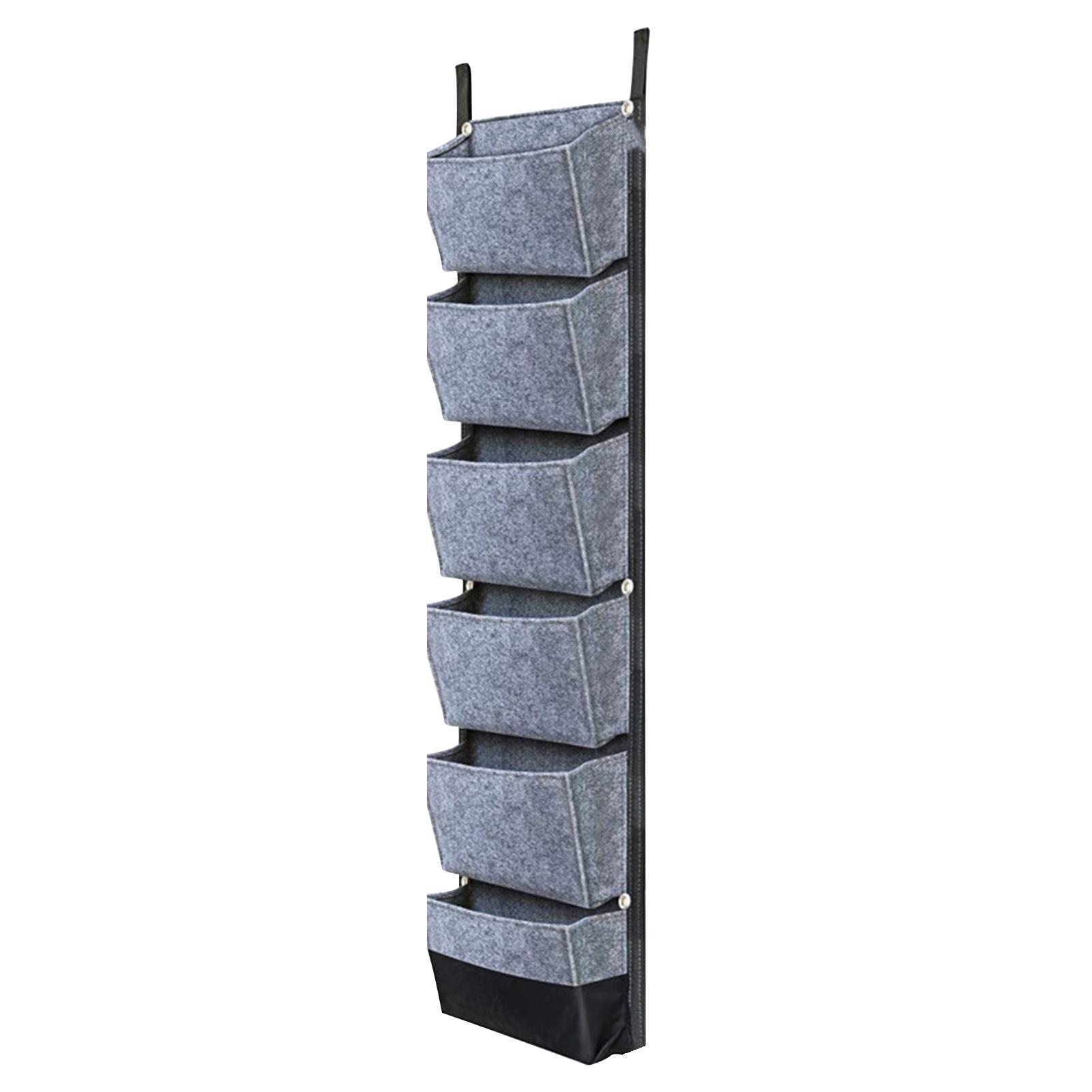 

Vertical Hanging Garden Grow Pocket 6 Pockets Felt Fabric Plant Bag Vegetable Herb Planter Balcony Wall Green Plant Cultivation серый