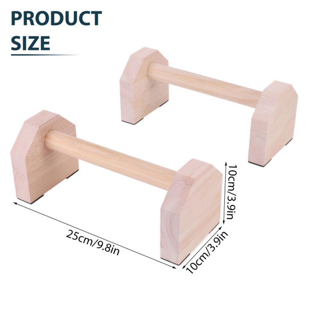 1 Paar Hölzerne Liegestützständer - 25cm Rutschfeste Basis für Heim- & Fitnessstudio Brust-Workout-Training