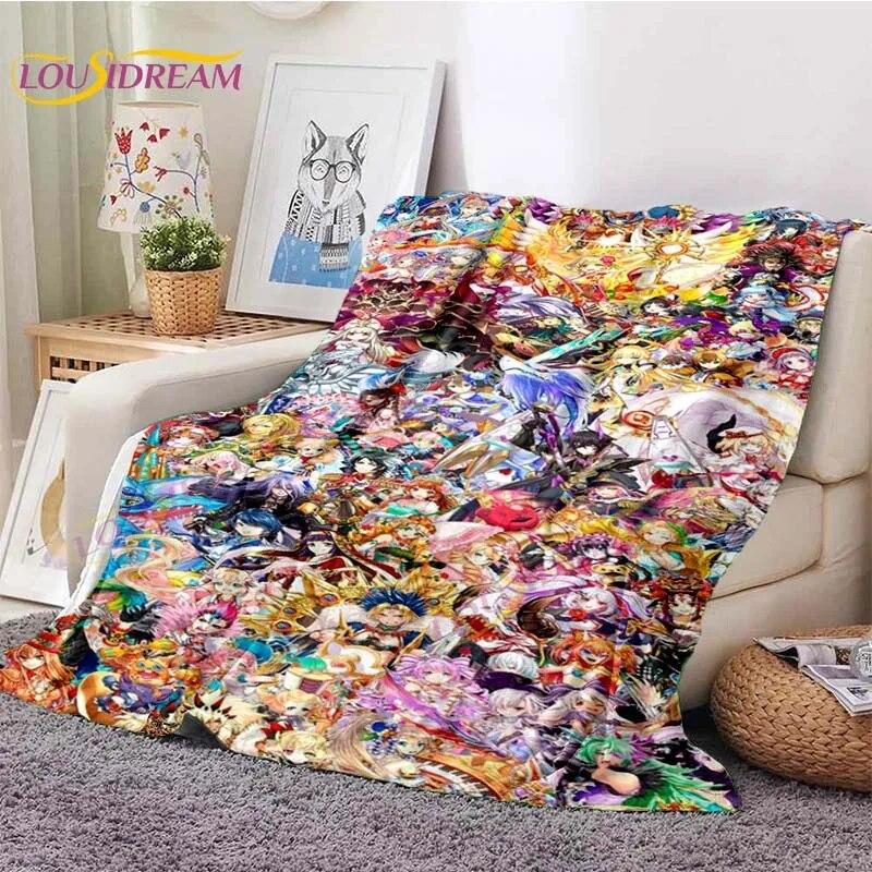 LoveUnholyc Decke RPG Decke Princess Connect Decke Spiel Anime Flanelldecke für Bett Sofa Reisen Weihnachtsdecke