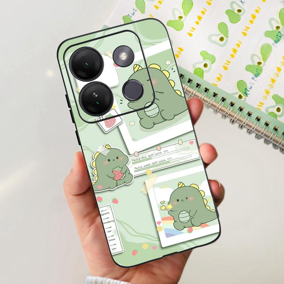 Case For Infinix Smart 7 HD Cute Flower Cat Pattern Soft Silicon TPU Phone Bumper For Infinix Smart 7HD X6516 Back Cover
