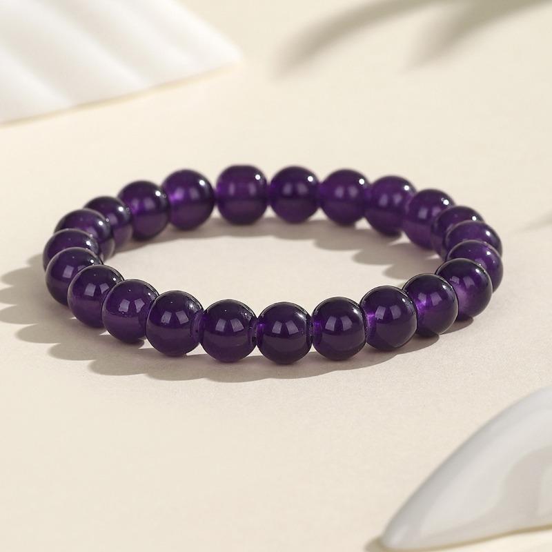 

Браслет из натурального аметиста и кварцита Огня Ли, окруженный фиолетовым газом, бесплатный браслет для девушки, бусины для молитвы, жадеит