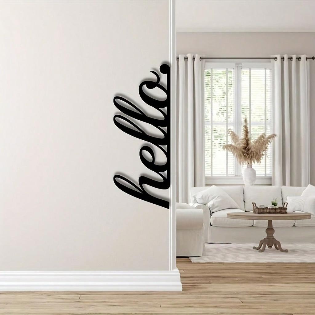 Modern Vertical Welcome Metal Wall Sign Elegant Entryway Decor Housewarming Gift