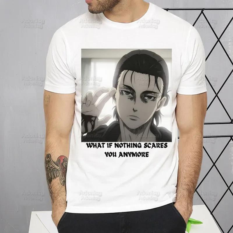 Shingeki No Kyojin T Shirt Men Short Sleeve Attack On Titan Tshirt Homme Manga Unisex Mikasa Eren Yeager Liberty T-shirt Tees