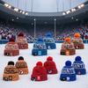NFL Team Style Knit Beanie Winter Warm Embroidered Fleece Lined Hat Men Women