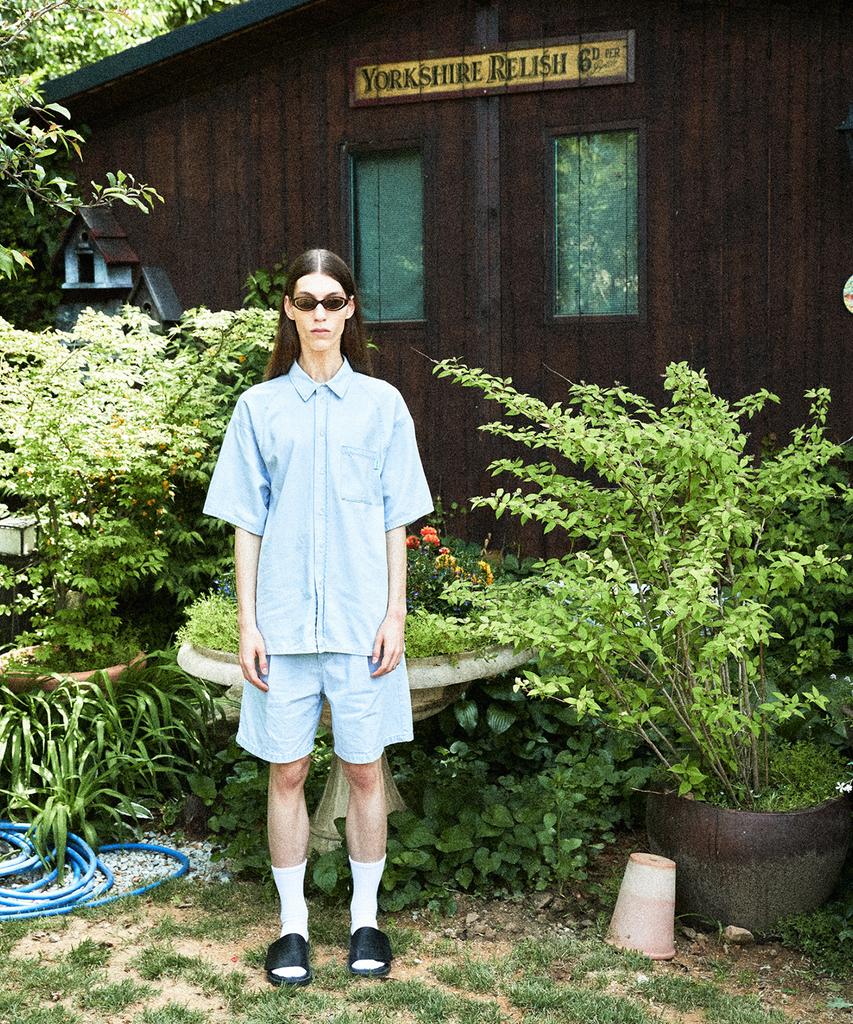 INSTANTFUNK Ms. Pintuck Shorts - Light Blue