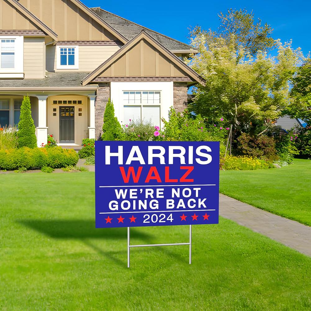 Kamala Harris Tim Walz Waltz with Metal Stake Yard Sign Flag Gate Decor Kamala Harris Tim Waltz 2025 Lawn Sign
