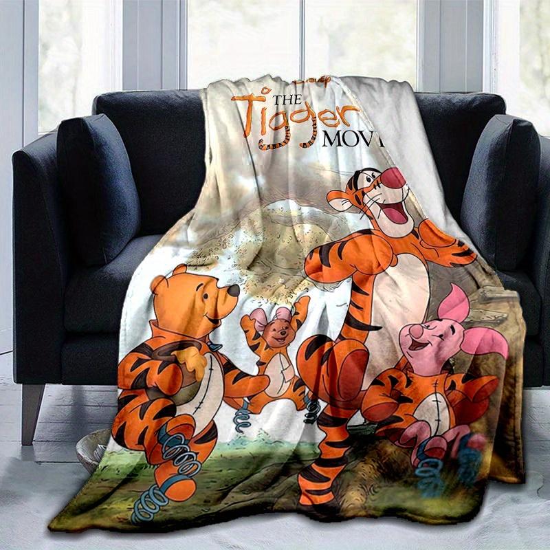 1pc, Winnie the Pooh and Tigger Movie Home Decor Blanket: A Perfect Gift for Bedroom, Living Room, Travel, Camping, Car