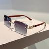 Rimless Square Sunglasses Men  New Gradient Casual Shades Women Trendy Vintage Brand Design Multicolor Sun Glasses