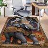 Luxury Elephant Area Rug - Soft Crystal Velvet with Golden Design, Non-Slip Backing for Bedroom, Living Room, Office Decor
