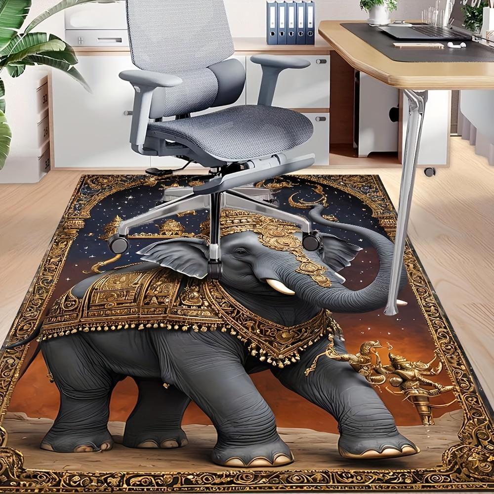 

Luxury Elephant Area Rug - Soft Crystal Velvet with Golden Design, Non-Slip Backing for Bedroom, Living Room, Office Decor 50x80cm