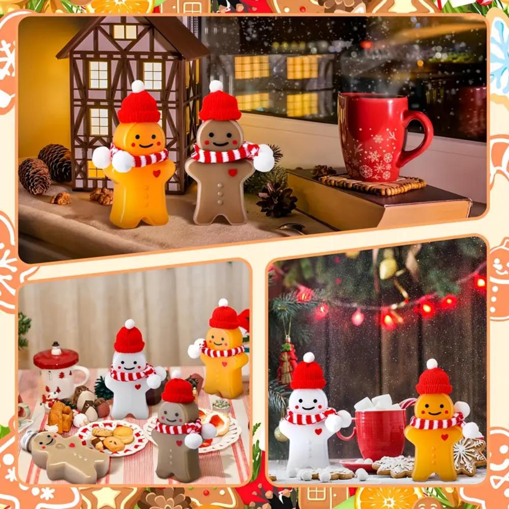 500ml Transparent Holiday Drink Container, Cute Gingerbread Shaped Sealed Can, Suitable for Milk, Juice, Water, Wine, Tea, Etc.