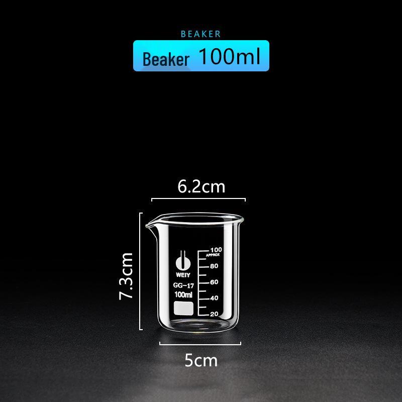 High-Temperature Resistant Glass Beaker Set: 50/100/150/500/1000ml Graduated Measuring Cups.