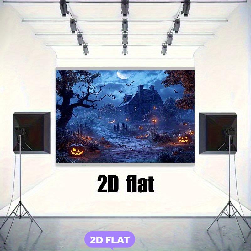 1 Piece - 2D Flat Horror Halloween Background Fabric - for Creepy Haunted House Party Decoration