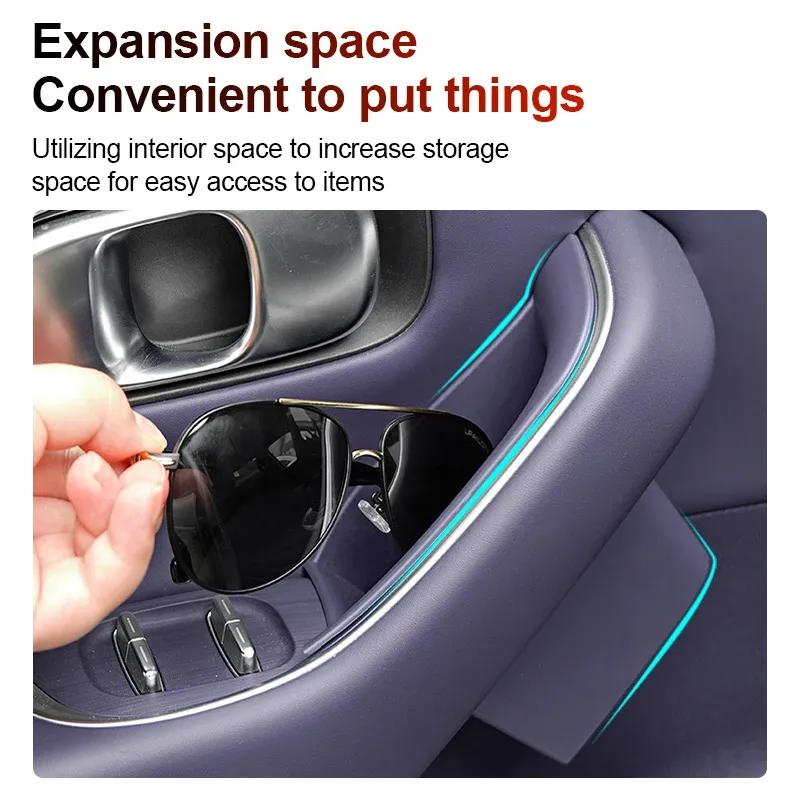 For Leapmotor C10 2024-2026 Car Door Storage Box Armrest Storage Barrel Silicone Front Rear Handle Storage Box Auto Interior Box