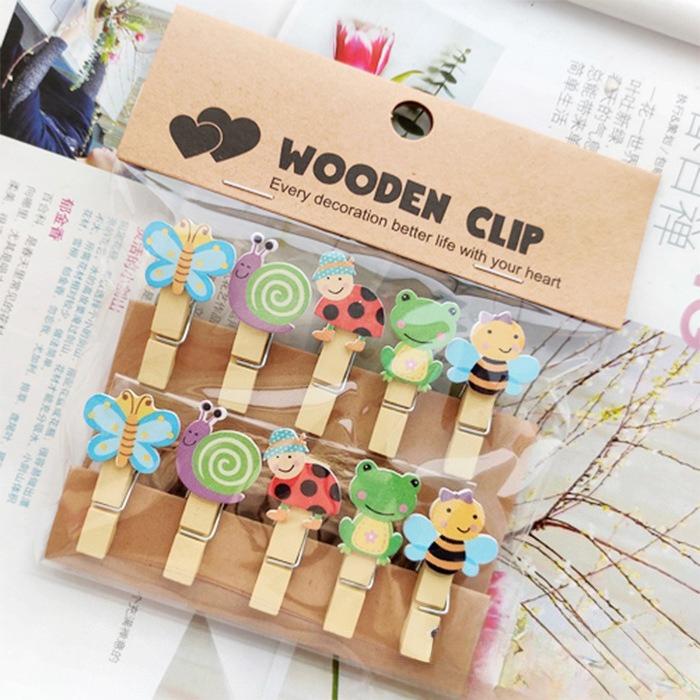 Colorful Insect Kindergarten Teaching Flower Shop Card Gift Log Ladybug Hanging Photo Butterfly Small Clip