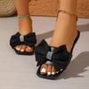 Summer Women's Bow Design Fashionable and Comfortable Casual Slippers Outdoor Non Slip and Wear Resistant Flat Sandals