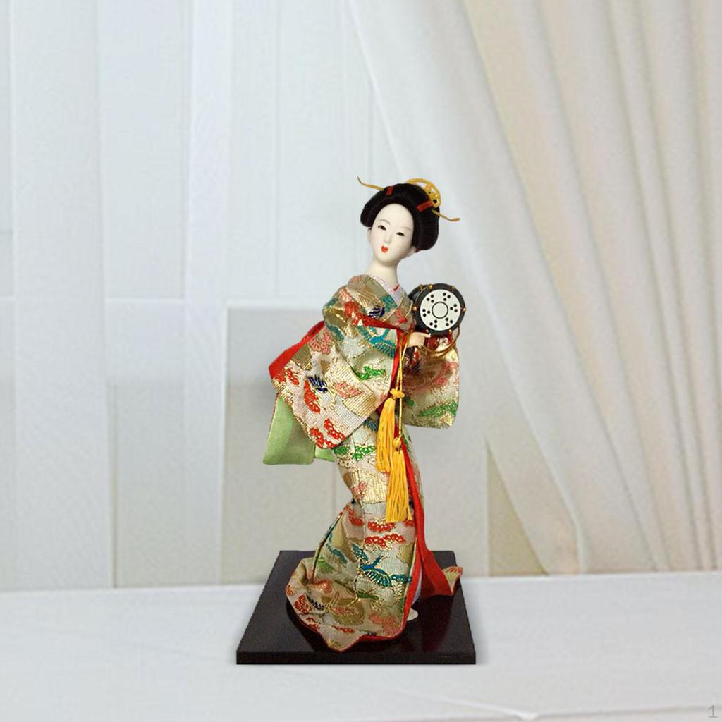 Asian Statue Collectible Figurine Japanese Kimono Geisha Doll Kabuki for Birthday