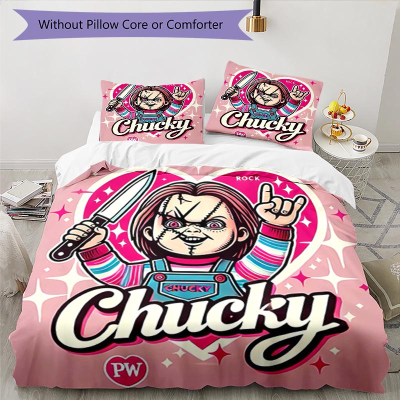 3pcs Chucky3 Design Cover Set - HD Printed Bedding with 1 Cover and 2 Pillowcases - Perfect for Home and Dorm Decor