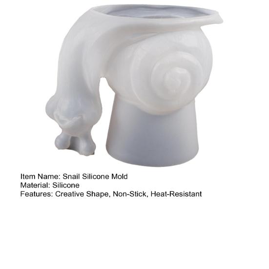 Snail Silicone Mold Creative Shape Non-Stick Heat-Resistant Reusable DIY Handmade 3D Large Flower Pot Vase Resin Mold