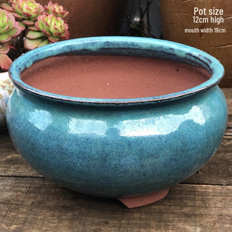 Stor Handgjord Keramik Kruka för Suckulenter och Grönska, Andningsbar Lerkruka i Lila Lera