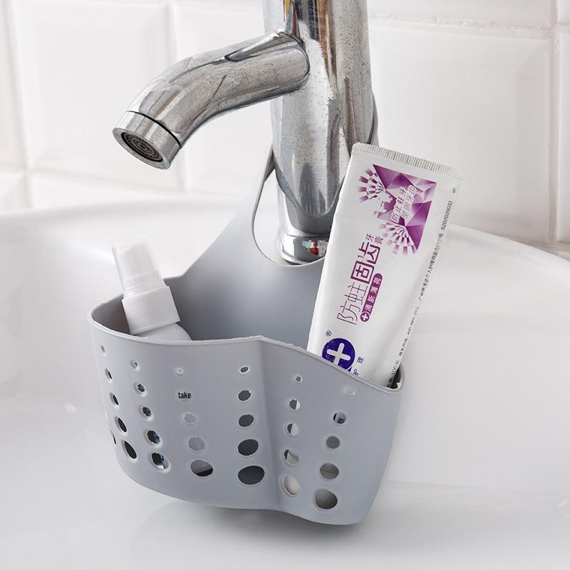Faucet Hanging Basket Sink Organizer for Sponge, Drain Basket, and Veggie Washer