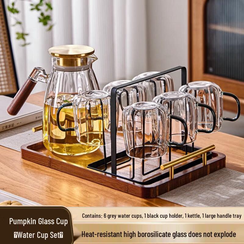 Qinji Borosilicate Glass Drinking Cup Set with Handle