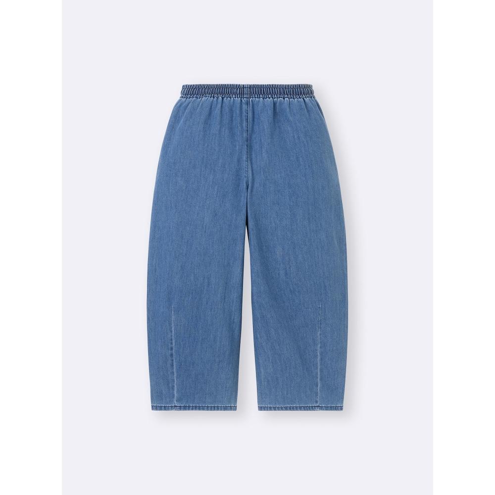 GU by Uniqlo Pantaloni scurți din denim deschis, model butoi, lungime 57,0 cm