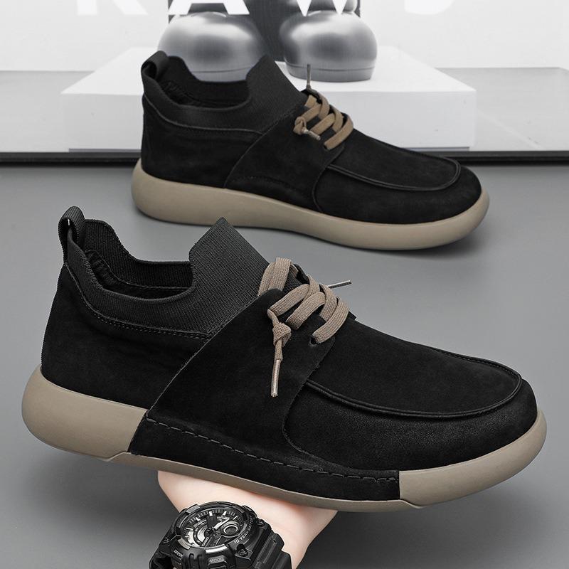 Fashion Suede Leather Men's Walking Shoes Non-slip Simple Casual Shoes Classic Male Outdoor Footwear Men New Design Driving Shoe