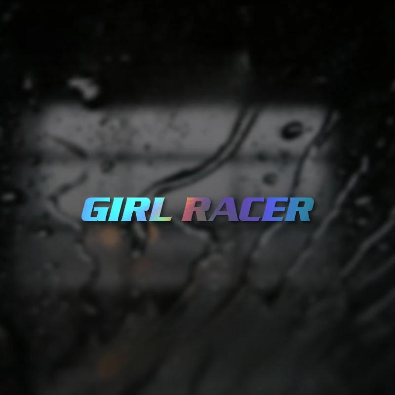GIRL RACER Aufkleber für Auto, Auto-Fenster, abnehmbare Vinyl-Aufkleber, ölbeständige Dekoration, Motorrad-Kraftstofftank-Verkleidung, Zeichen für Fahrerin