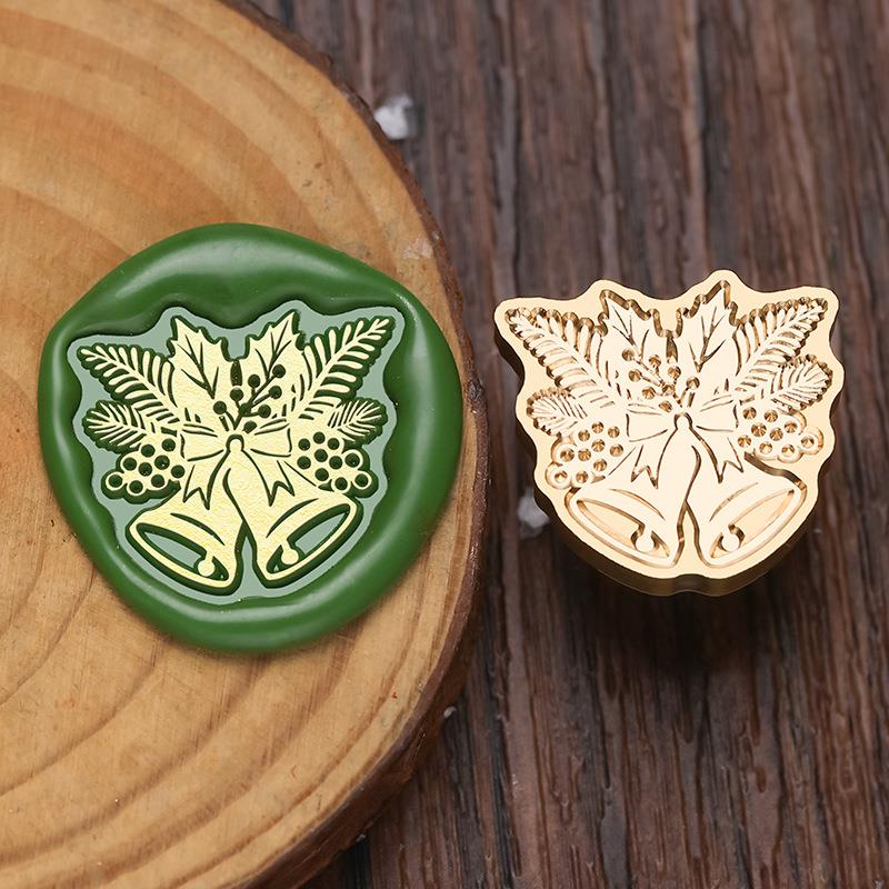 Stamp Christmas Series Relief Lacquer Seal Header Snowflake Deer Brass Carving Hand Diy Copper Head