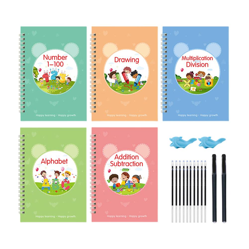 Children Groove Calligraphy Practice Book Pen control training Reusable Copy Book Learning early childhood education set for Kid